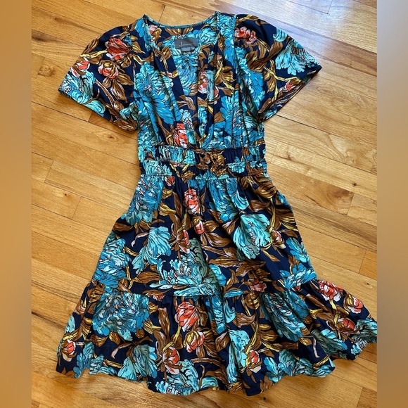 Anthropologie The Somerset Mini Dress in Botanical Motif XXS - Picture 2 of 5